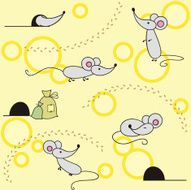 cute mice on seamless background