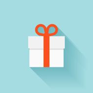 Flat gift box icon