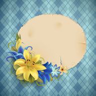 Vintage greeting card with flowers N7
