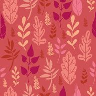 Growing leaves seamless pattern