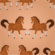 Seamless texture horse running vector