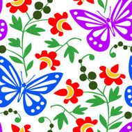 Vector butterflies and flowers