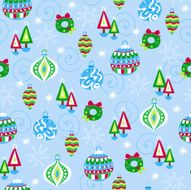 Christmas Ornaments Seamless Repeat Pattern Vector