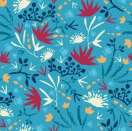 Blue Forest Painted Seamless Pattern Background