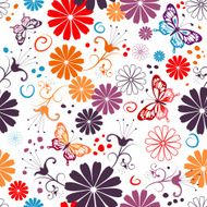 Seamless floral white pattern