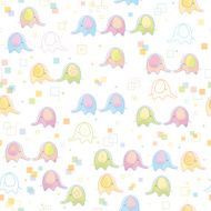 Seamless cute pattern of baby elephants