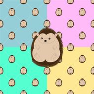 seamless pattern with hedgehog N2