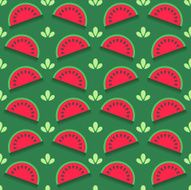 Seamless pattern with watermelon slices N2