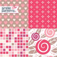 Set of four simple seamless patterns N4