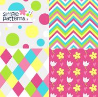 Set of four simple seamless patterns N5