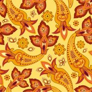 Seamless floral pattern - abstract flowers paisley decoration