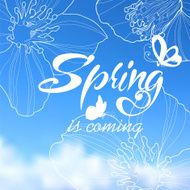 Typographic Design Lettering Spring design with butterflies