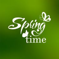 Typographic Design Lettering Spring design with butterflies N2