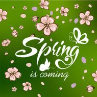 Typographic Design Lettering Spring design with butterflies N3