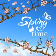 Typographic Design Lettering Spring design with butterflies N8