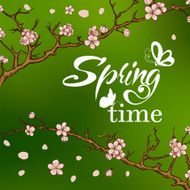 Typographic Design Lettering Spring design with butterflies N9