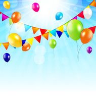Colored Balloons Background Vector Illustration N8