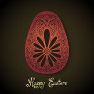 Vector Holiday Ornate Easter Egg with Inscription Happy N3