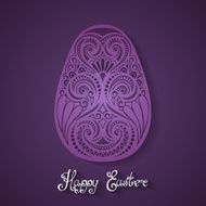 Vector Holiday Ornate Easter Egg with Inscription Happy N5