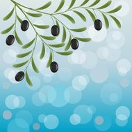 Floral background with an olive branch