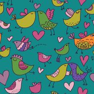 Colorful birds in love