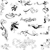 Decorative floral elements for design