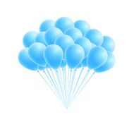 Vector bunch birthday or party blue balloons N2