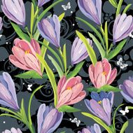 Elegance Seamless pattern with summer flowers