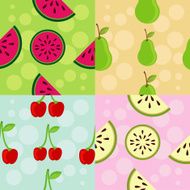 Set of Patterns Fruit Theme