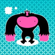 Happy Ape Gorilla grin furry friend Character illustration