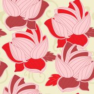 seamless pattern with red lotus