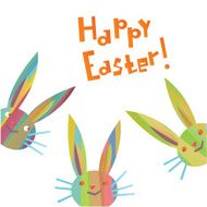 three Easter bunny cartoon-style