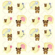 Cute cat and dog pattern background