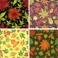 Set of seamless vector grunge autumn leaves background Thanksgiving