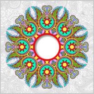 floral round pattern in ukrainian oriental ethnic style for your N3