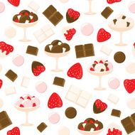 Strawberry and chocolate ice cream pattern