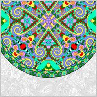 ornamental floral template with circle ethnic dish element mand