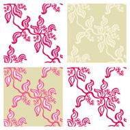 Seamless twigs of berries backgrounds set