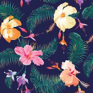 Tropical Flower Background - Vintage Seamless Pattern