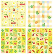Cute seamless patterns of berries and fruts for your design