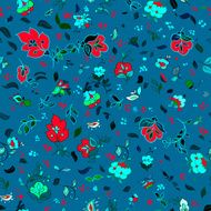 Vector retro floral seamless pattern