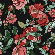 beautiful floral seamless background with flowers and leaves