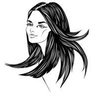 fashion beautiful woman with long curly hair