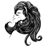 fashion beautiful woman with long curly hair N2