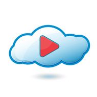 Cloud Play Icon Symbol Vector