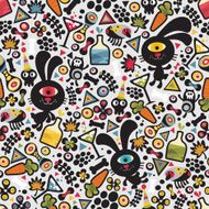 Cute monsters rabbit seamless background
