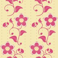 Seamless pink flowers ornate background