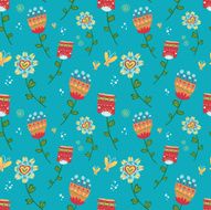 Flowers and butterflies seamless pattern