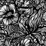 Fantasy abstract floral seamless pattern N7