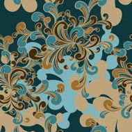 floral seamless background with swirls N3